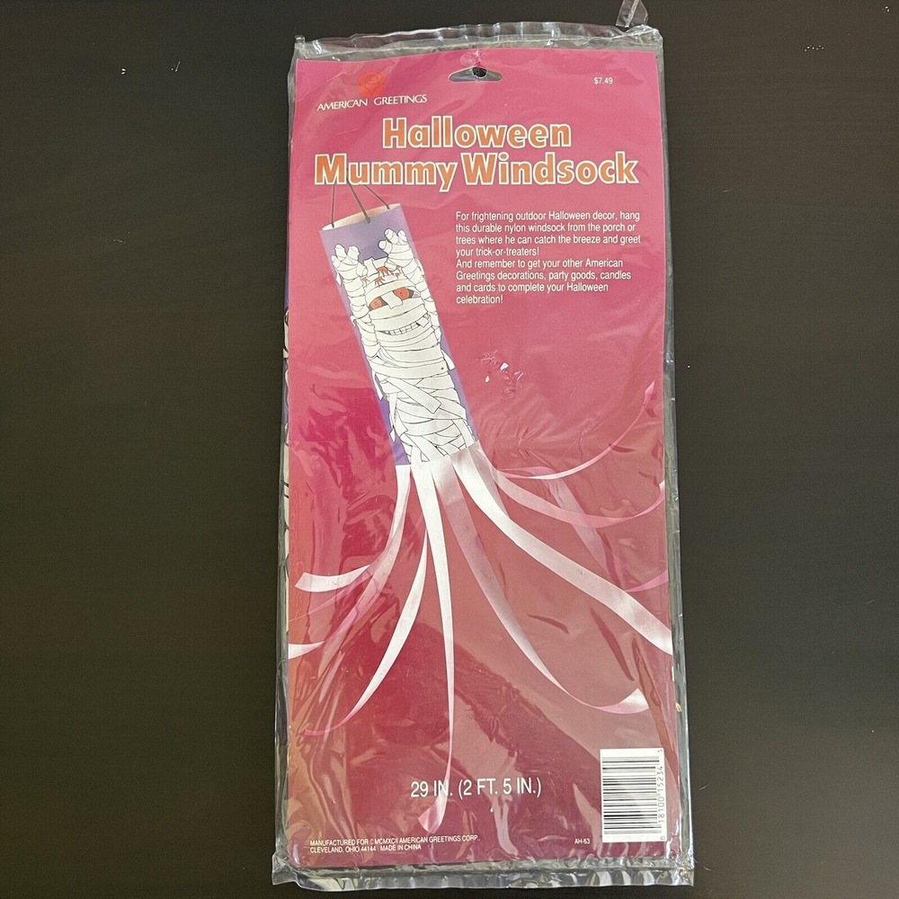 Halloween Windsock Mummy 29 inches Long American Greetings Vintage 80s New NOS